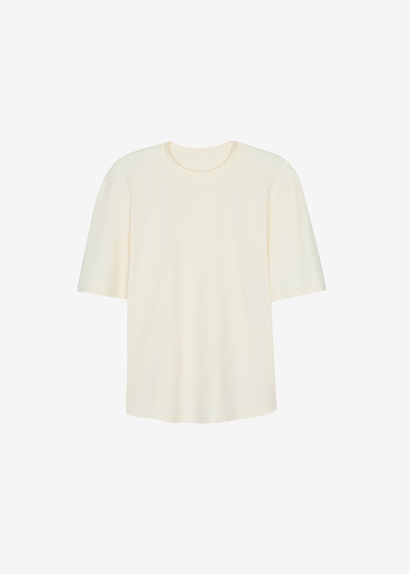 Laval Sculpted Sleeve T-Shirt - Cream 1