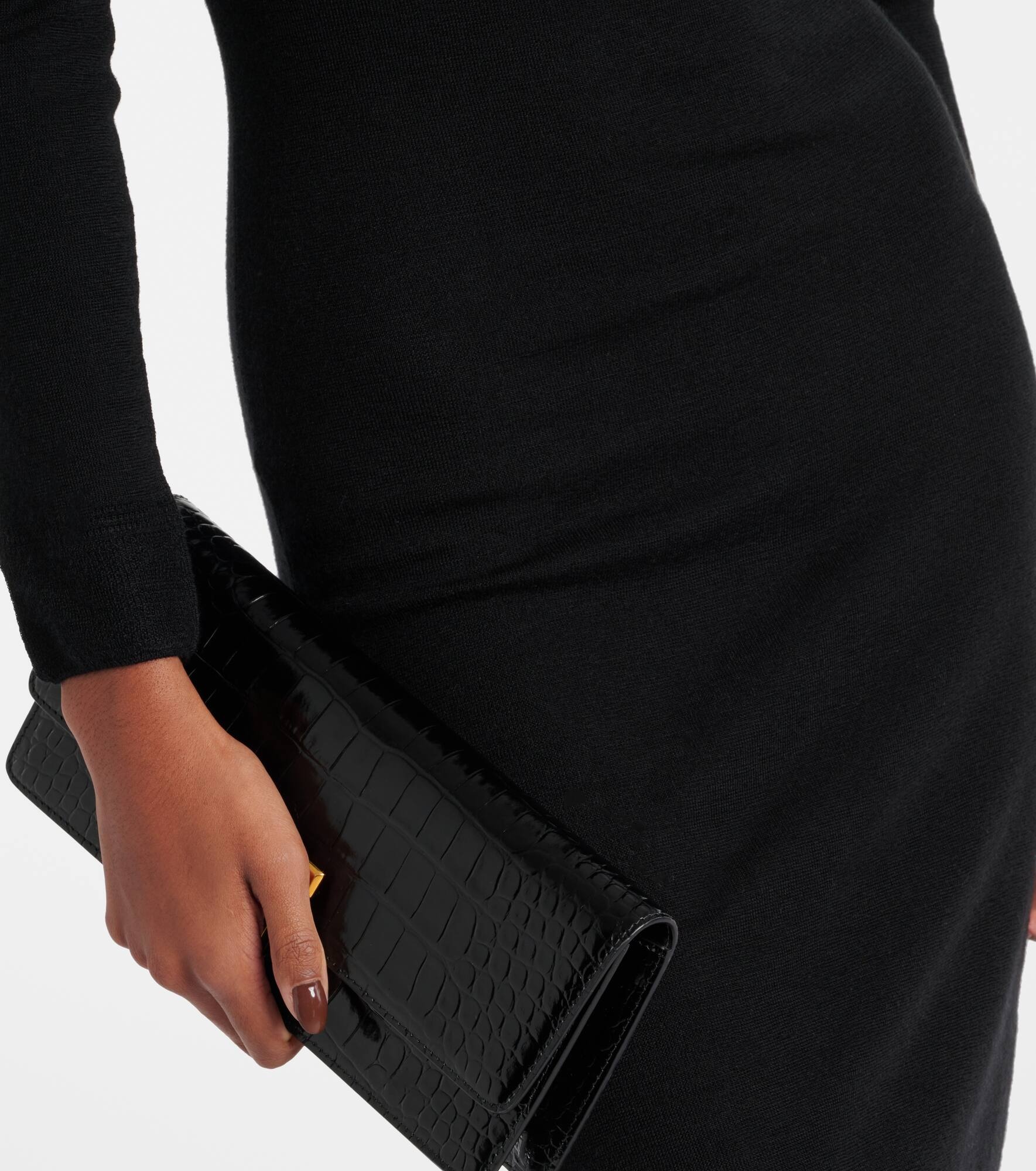 Off-shoulder cashmere and silk minidress - 5