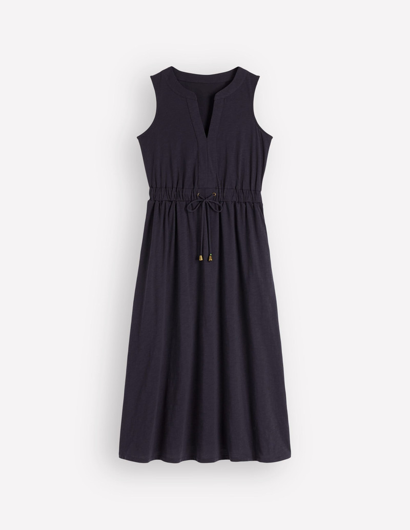 Delphine Midi Sleeveless Dress-Navy 1