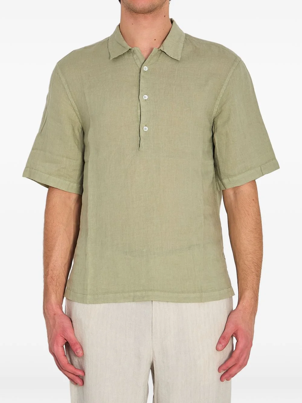 linen polo shirt - 1