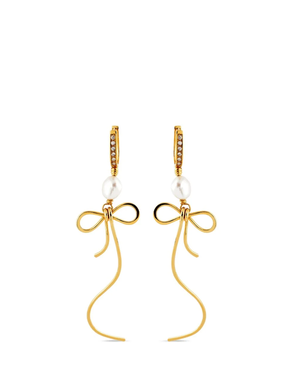 bow pearl earrings - 1