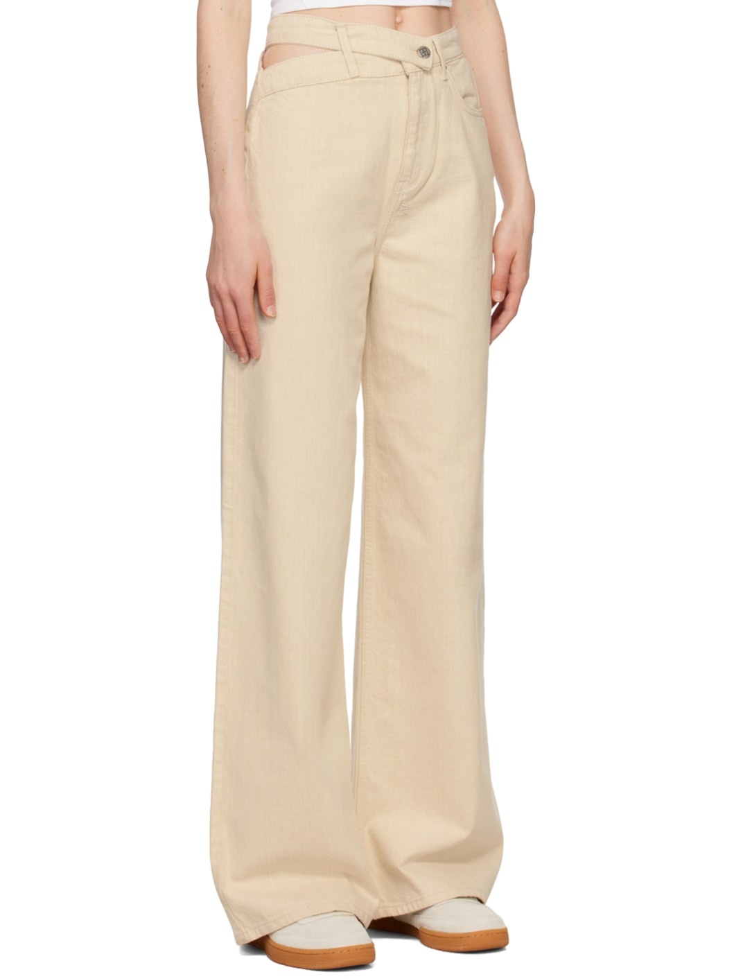 Beige Dettached Jeans - 2