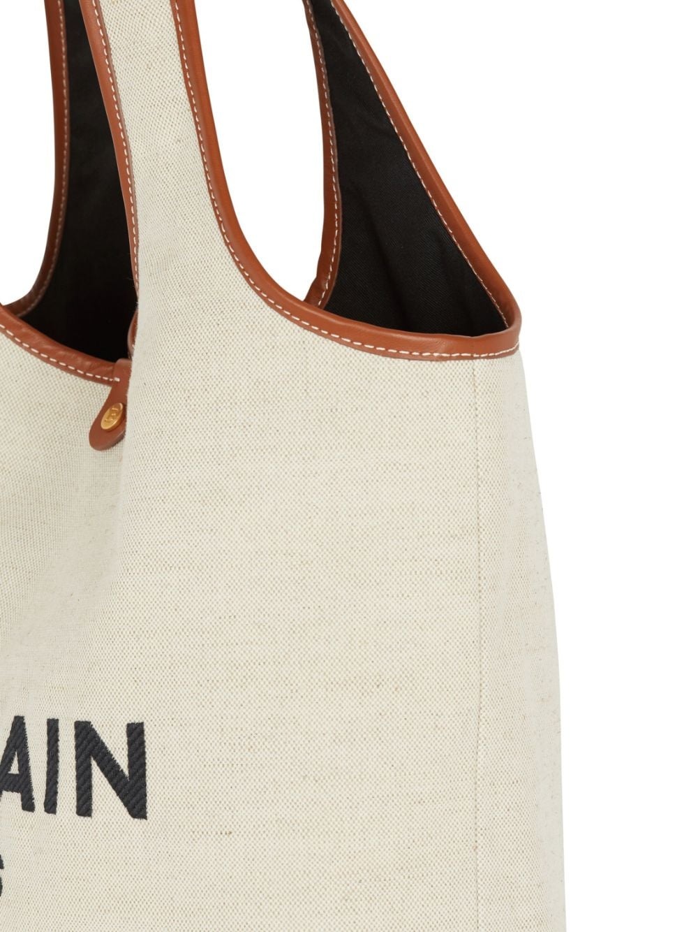 B-army canvas and leather trims tote bag - 5