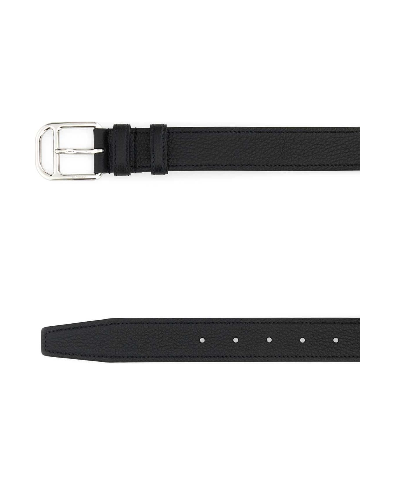 Black Leather Belt - 2