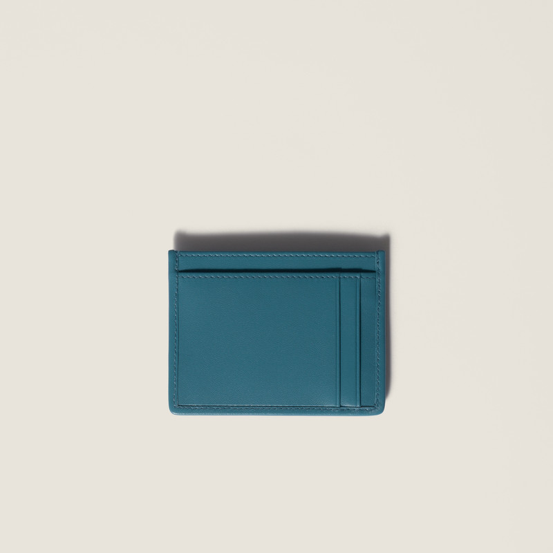 Miu Miu Matelassé nappa leather card holder outlook