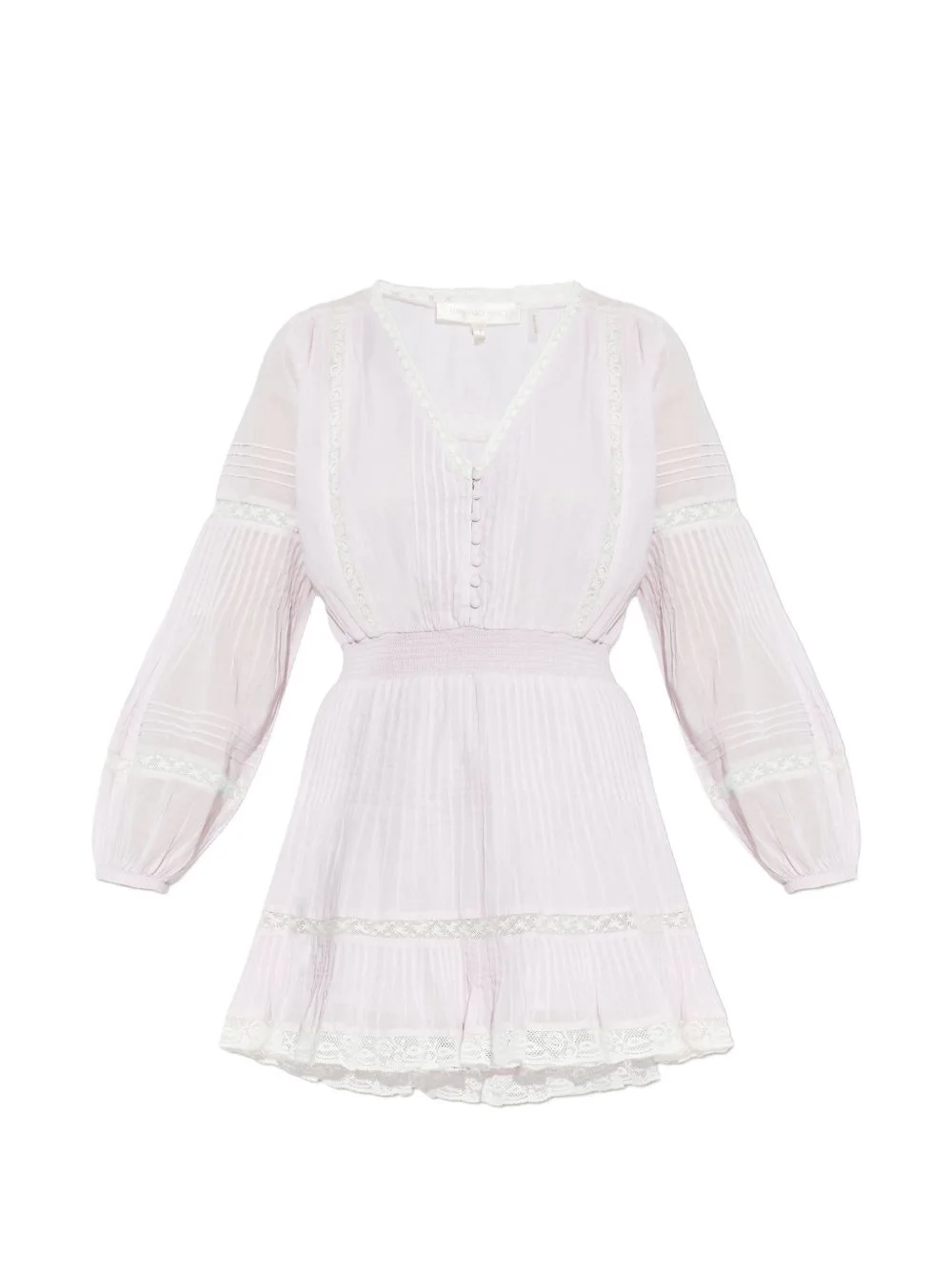 Winfrey lace-detail pleated mini dress - 1