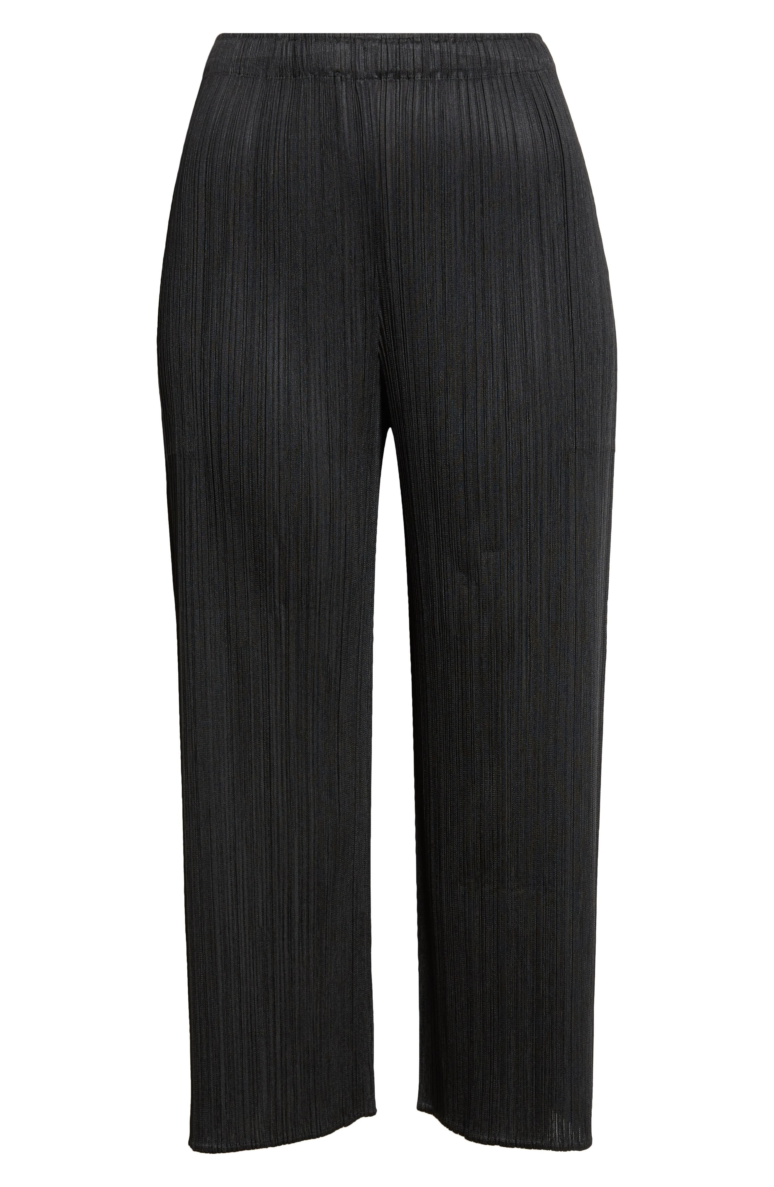 Pleats Please Issey Miyake Monthly Colors August Pleated Crop Pants in Black at Nordstrom - 6