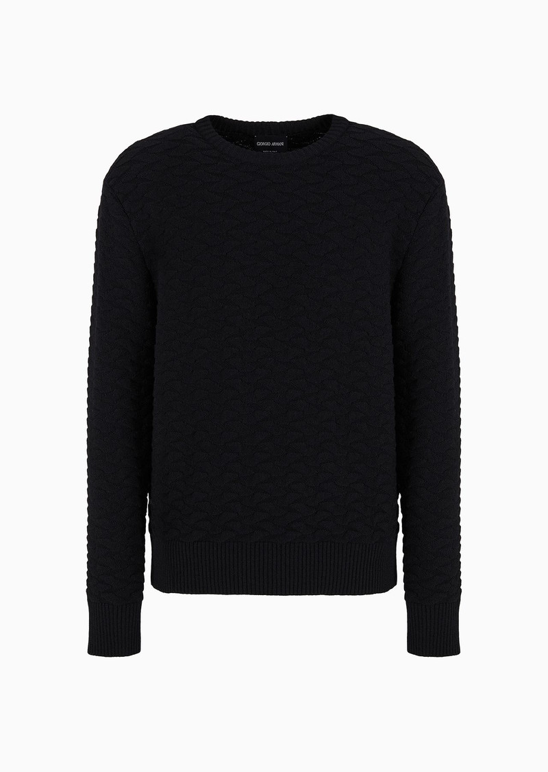 Jacquard virgin-wool blend crew-neck jumper 1