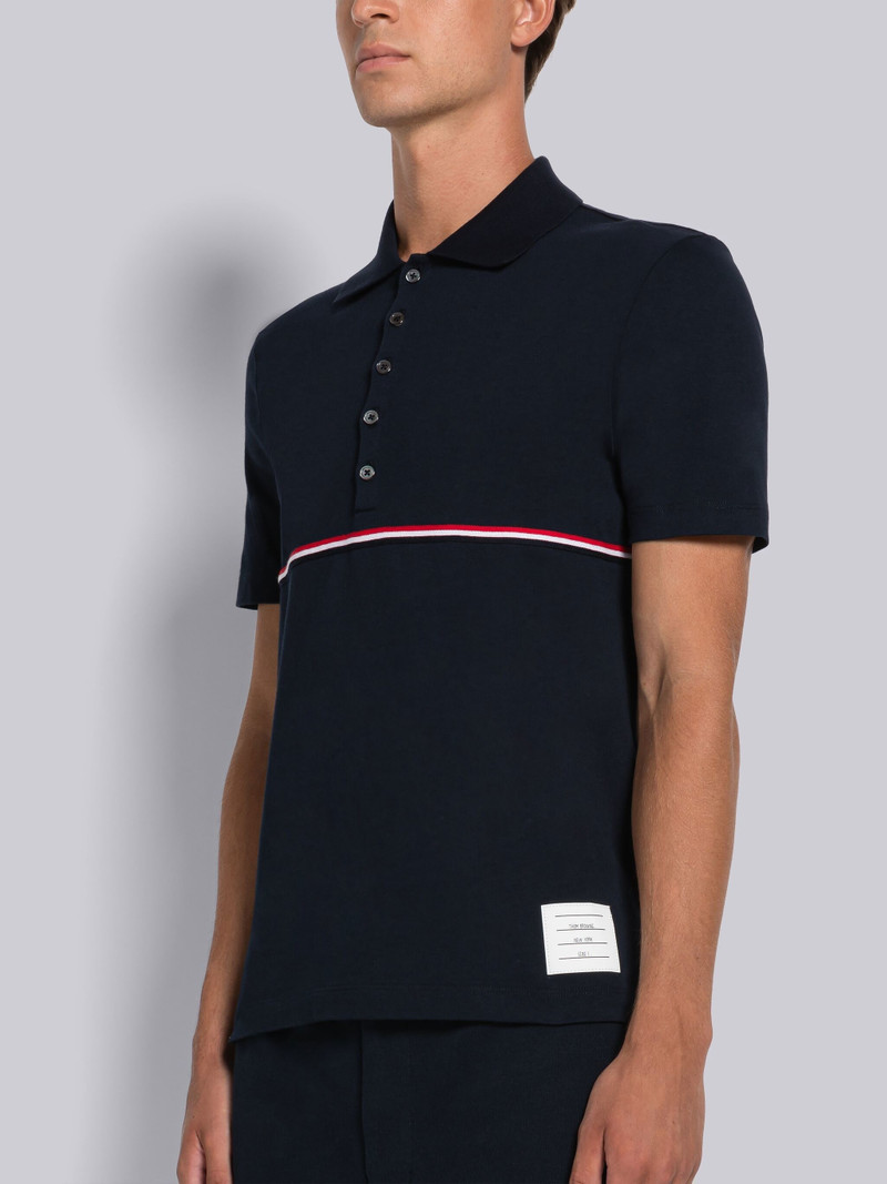 Thom Browne Midweight Jersey Stripe Short Sleeve Polo outlook