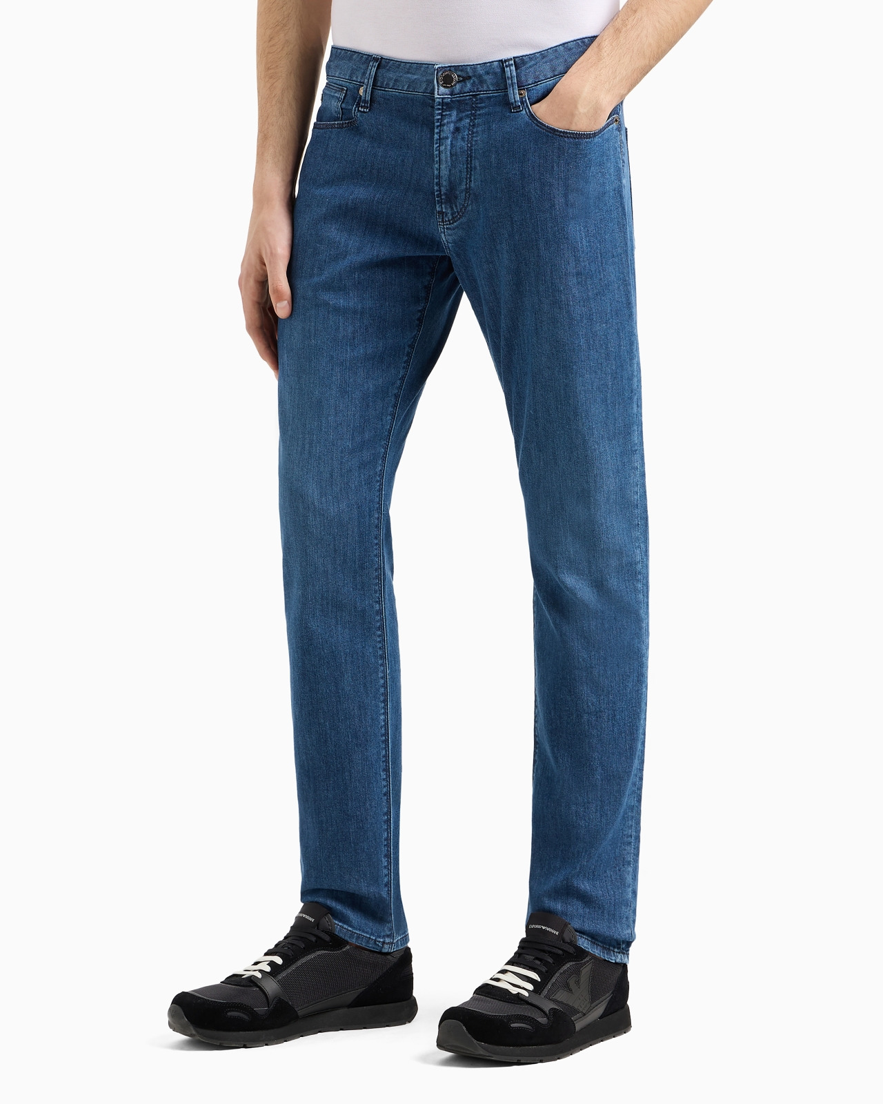 J06 WORN-EFFECT WASH, SLIM-FIT, 8 OZ DENIM JEANS - 4