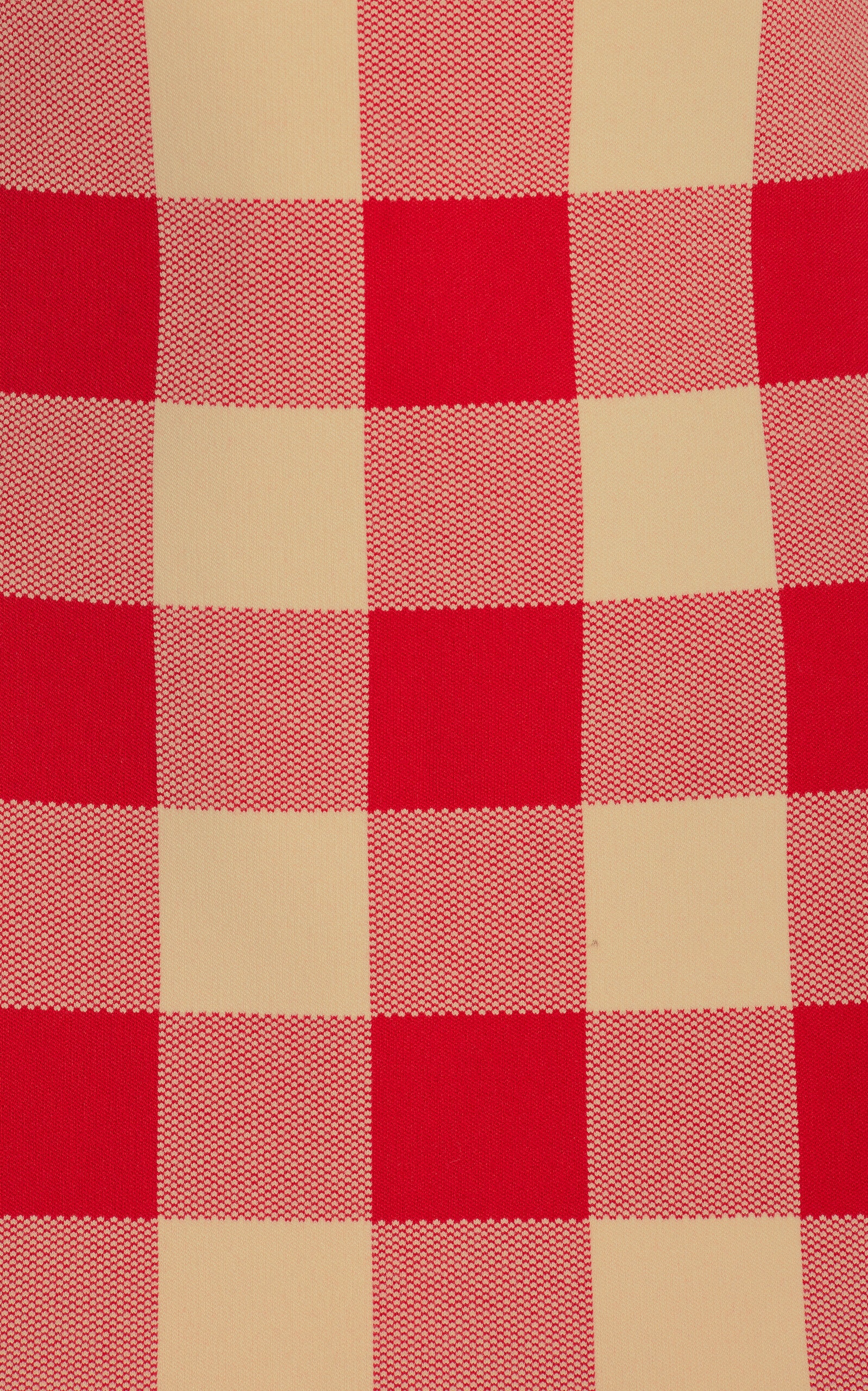 Asher Gingham Cotton-Blend Knit Apron Top red - 5