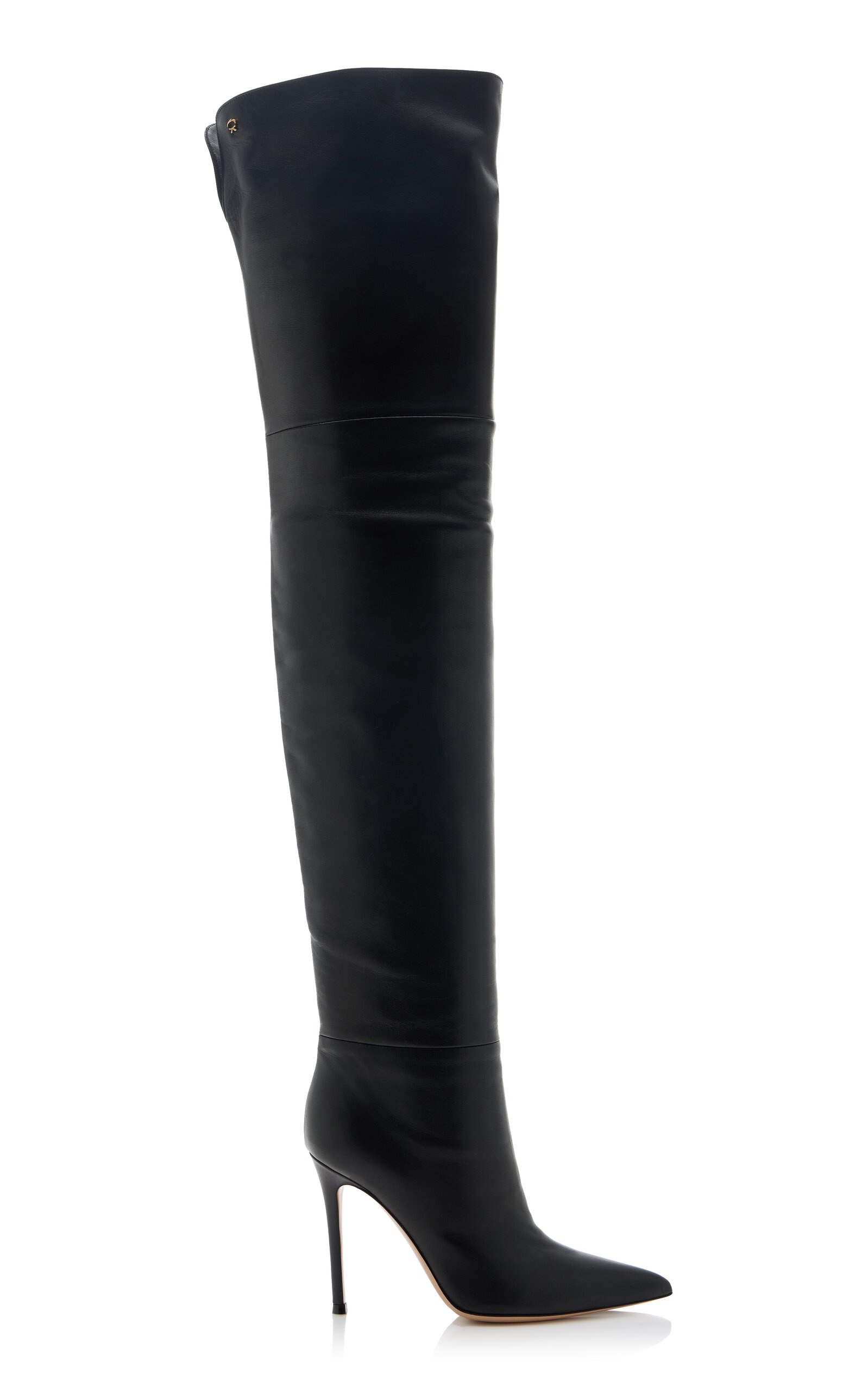 Platform leather over-the-knee boots