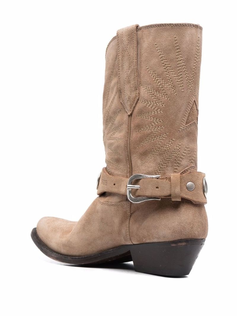 buckle-fastening suede boots - 3