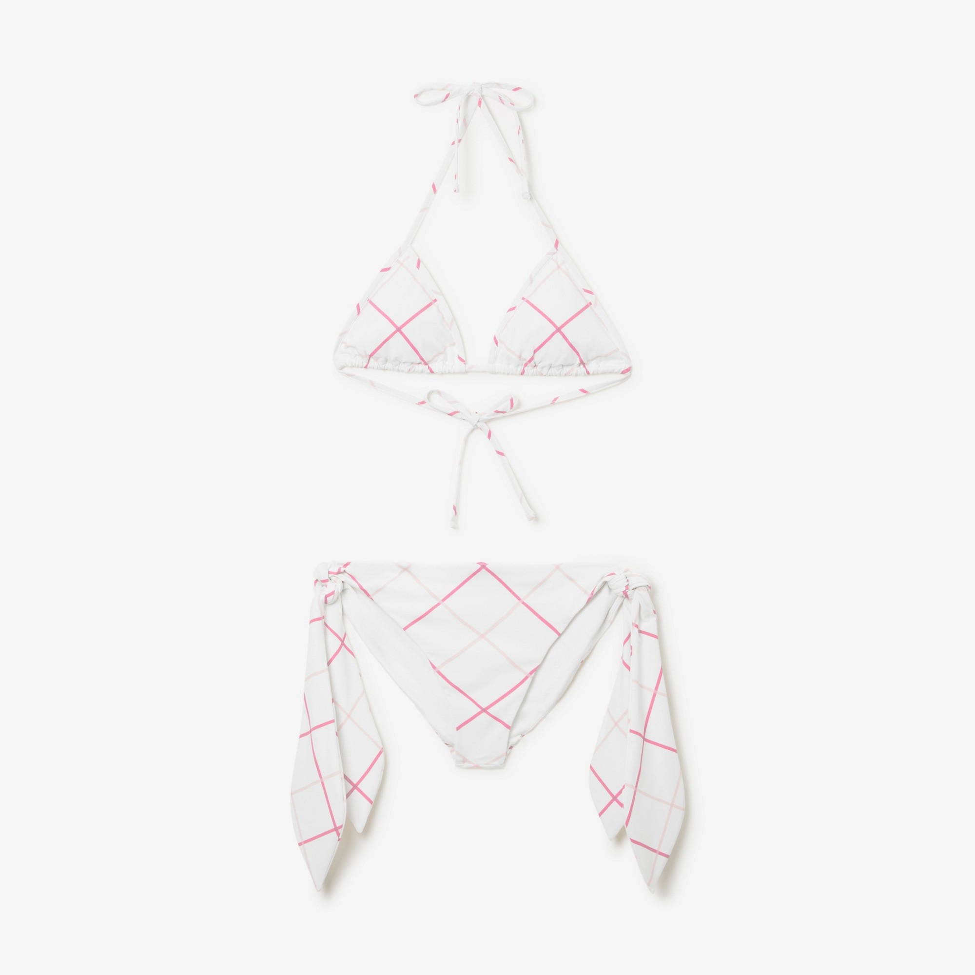 Check Stretch Nylon Triangle Bikini - 1