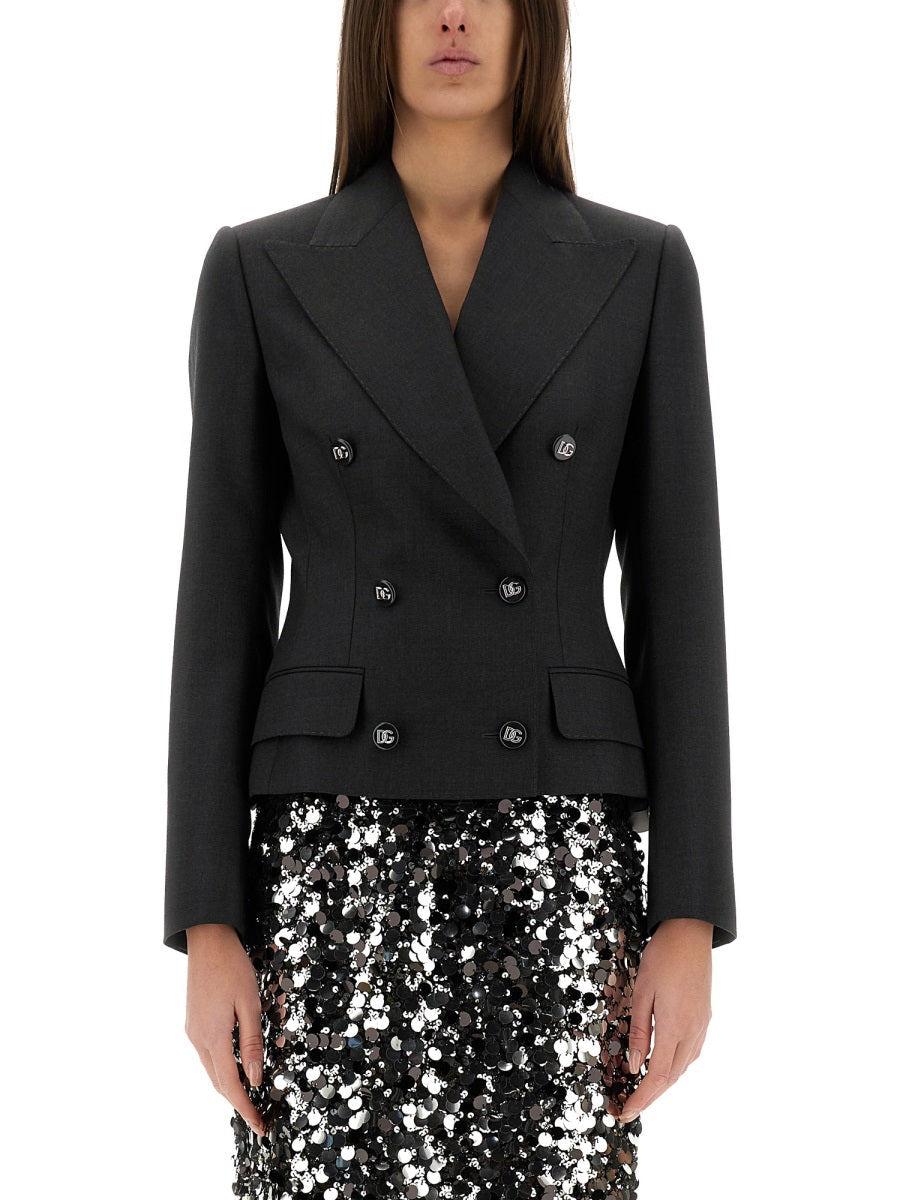 Dolce & Gabbana Women Dolce Double-Breasted Jacket With Dg Logo Buttons - 1