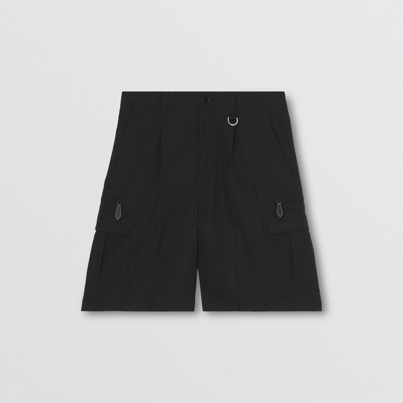 D-ring Detail Cotton Gabardine Shorts 1