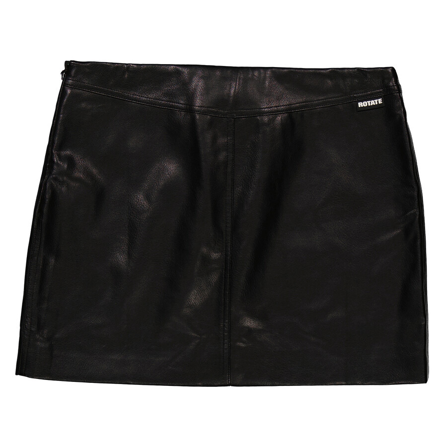 Rotate Birger Christensen Ladies Black Textured Lace-Up Miniskirt - 6