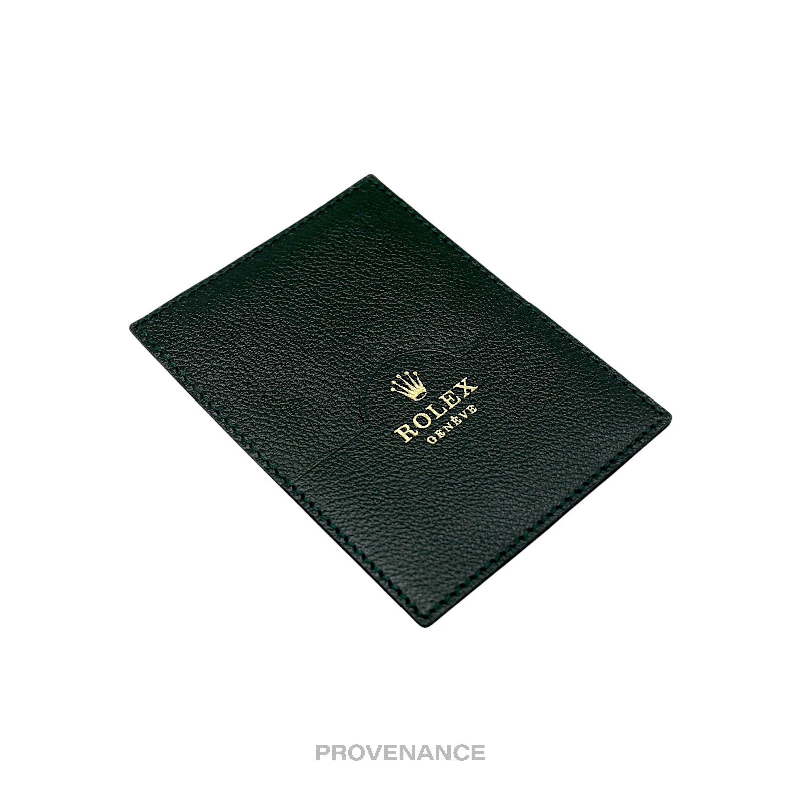Rolex Card Holder Wallet - Green Leather - 3