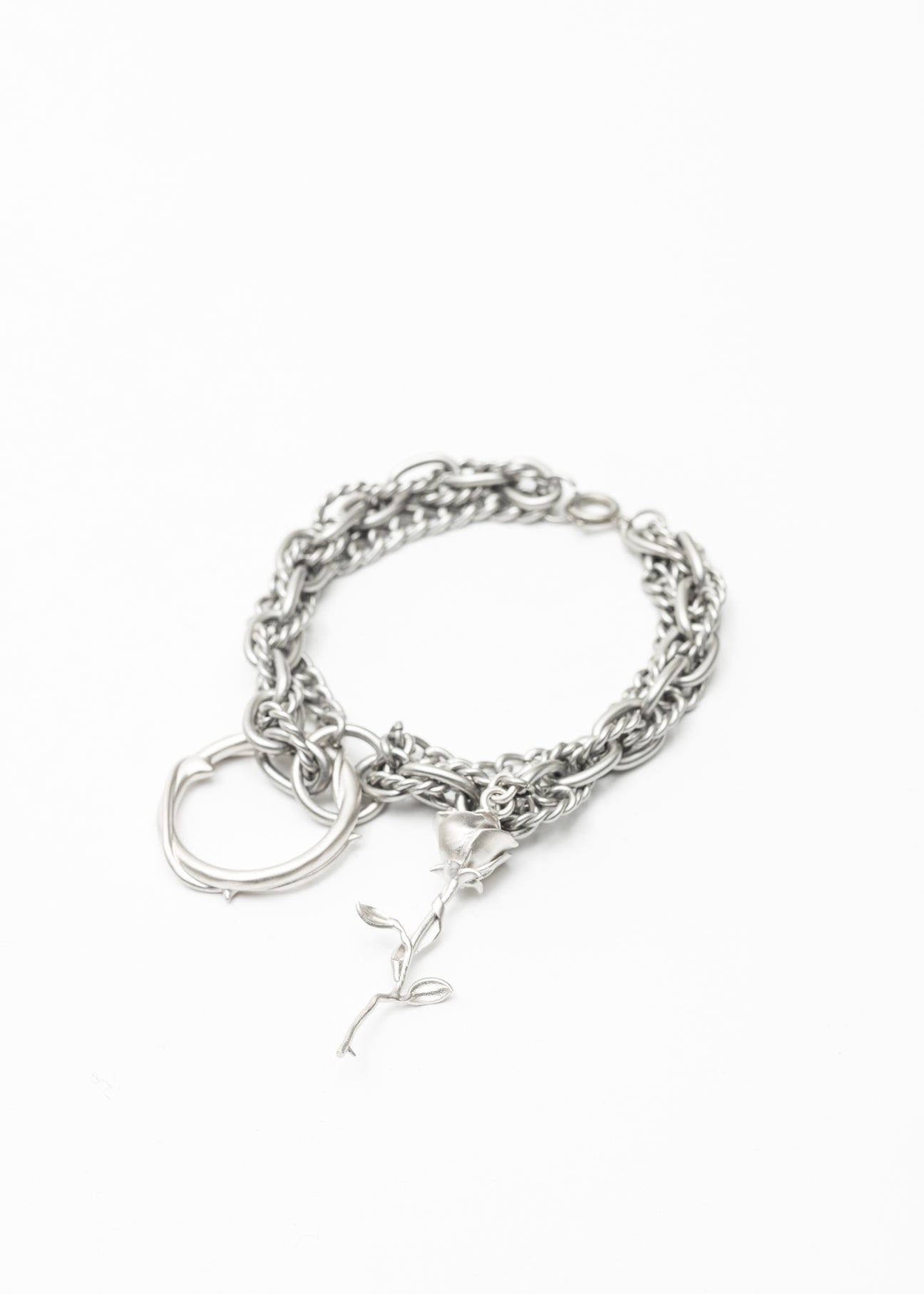 Silver Roses and Thorns Bracelet - 3