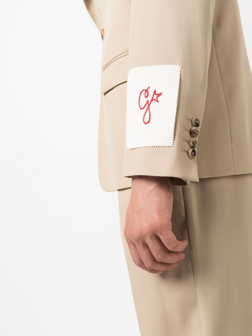 logo-patch virgin-wool blazer - 5