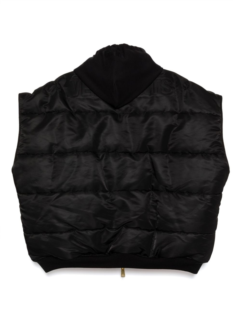 hooded logo bomber vest - 2