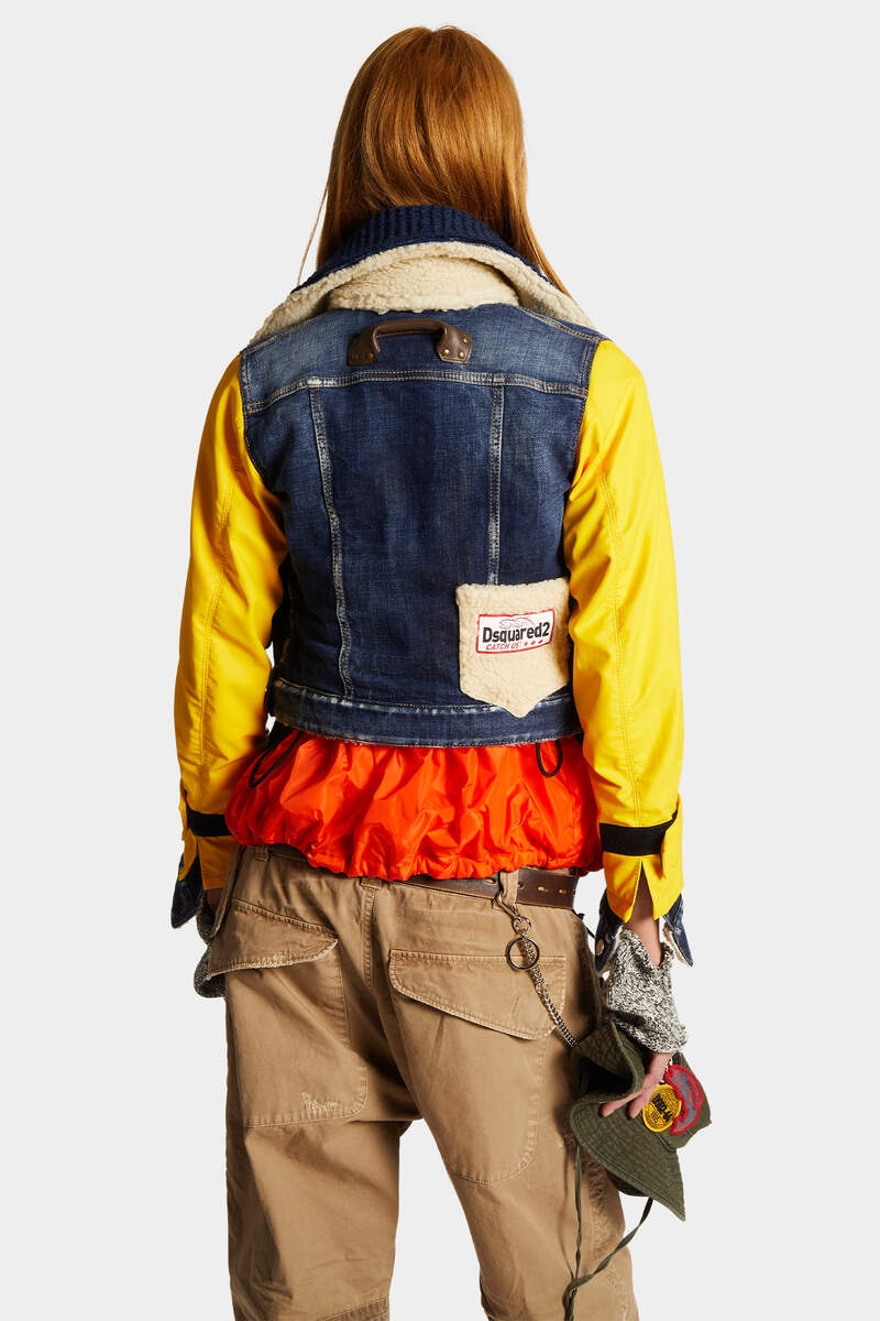 DARK EASY RIPPED WASH FISHERMAN JEAN JACKET - 4