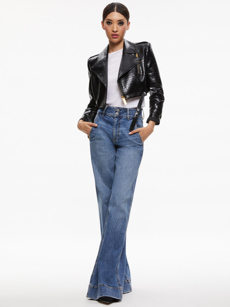KRISHNA CROPPED MOTO VEGAN LEATHER JACKET 4