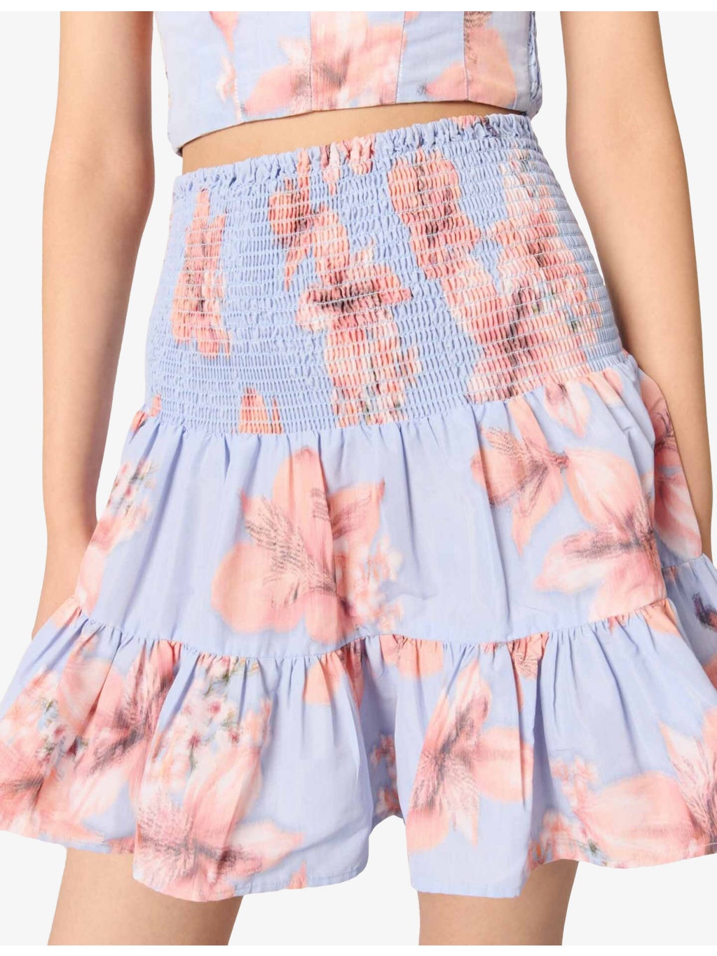 Floral-Print Elasticated-Waist Woven Mini Skirt - 5