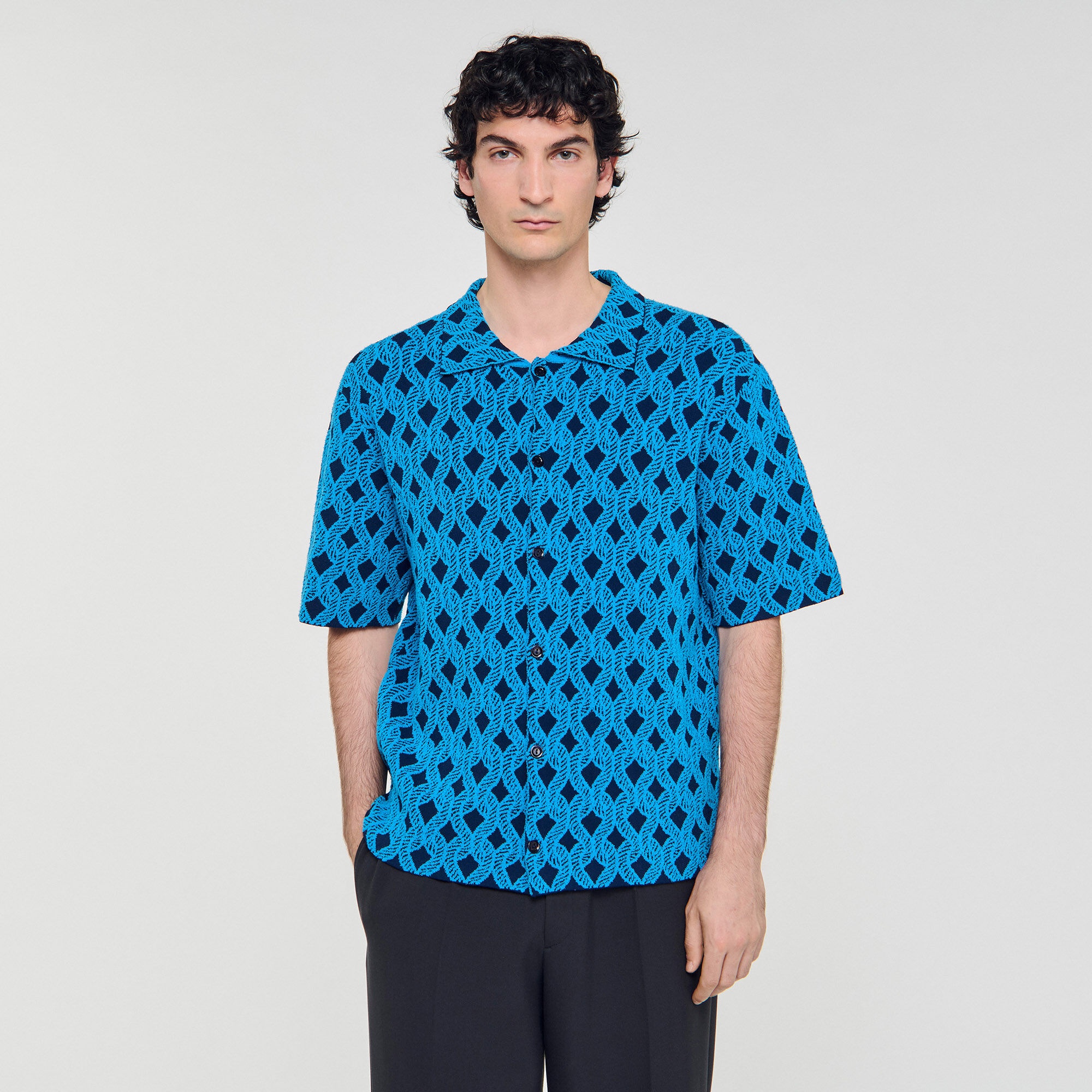 ROPE JACQUARD CARDIGAN SHIRT - 4