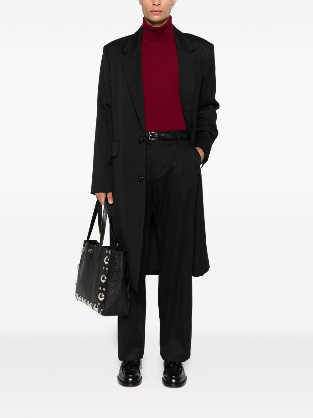 pleated-front regular trousers - 2