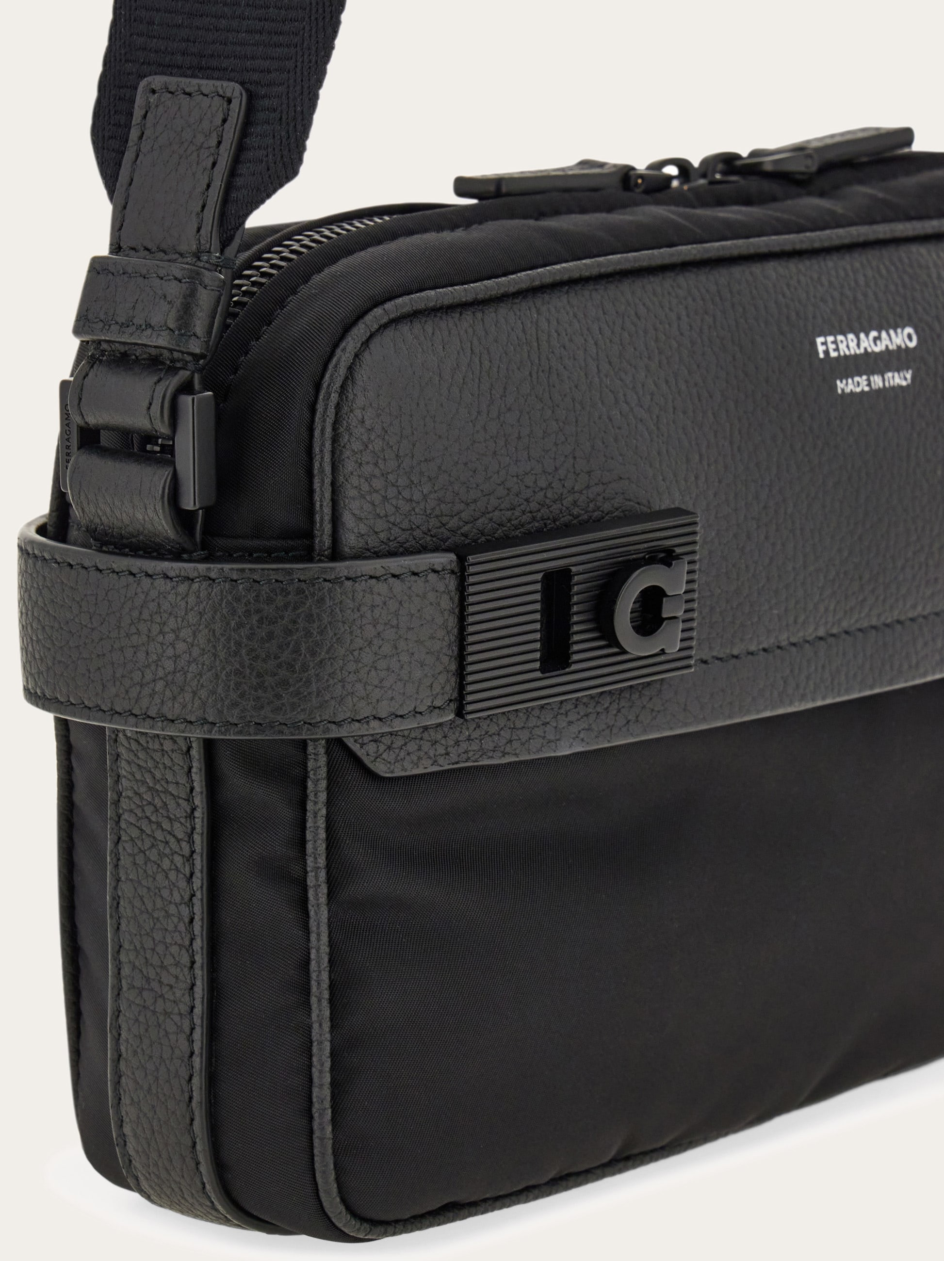 Crossbody bag with Gancini buckles - 7