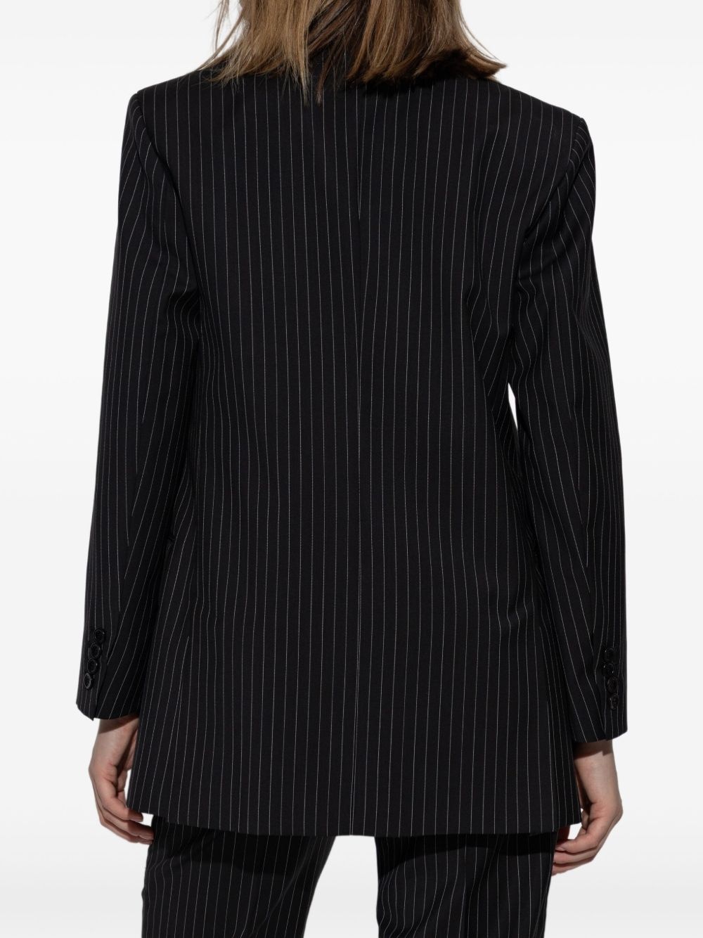 pinstriped double-breasted blazer - 4