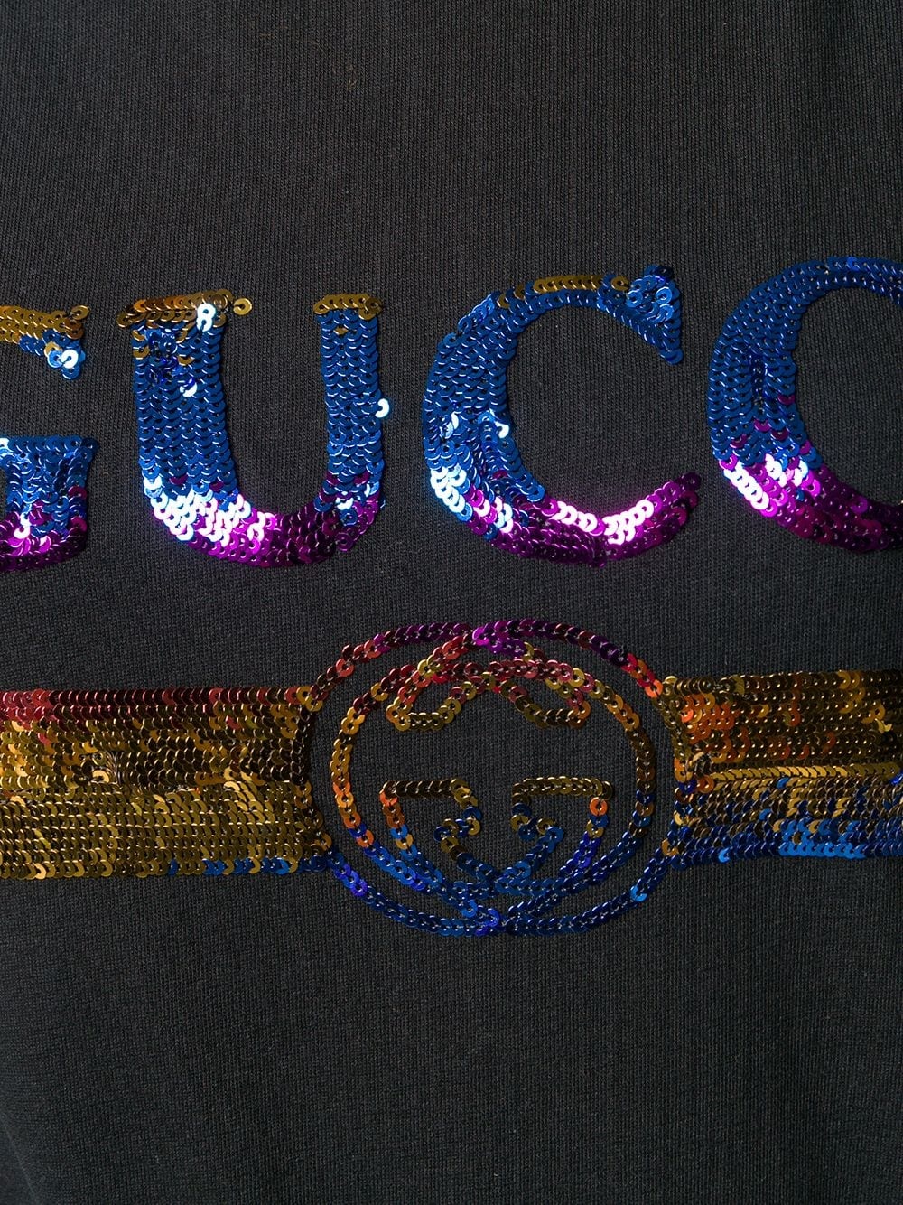 sequinned logo T-shirt - 5