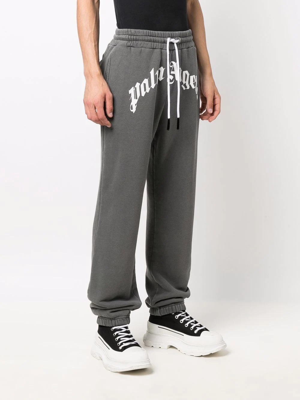 curved logo track pants - 3