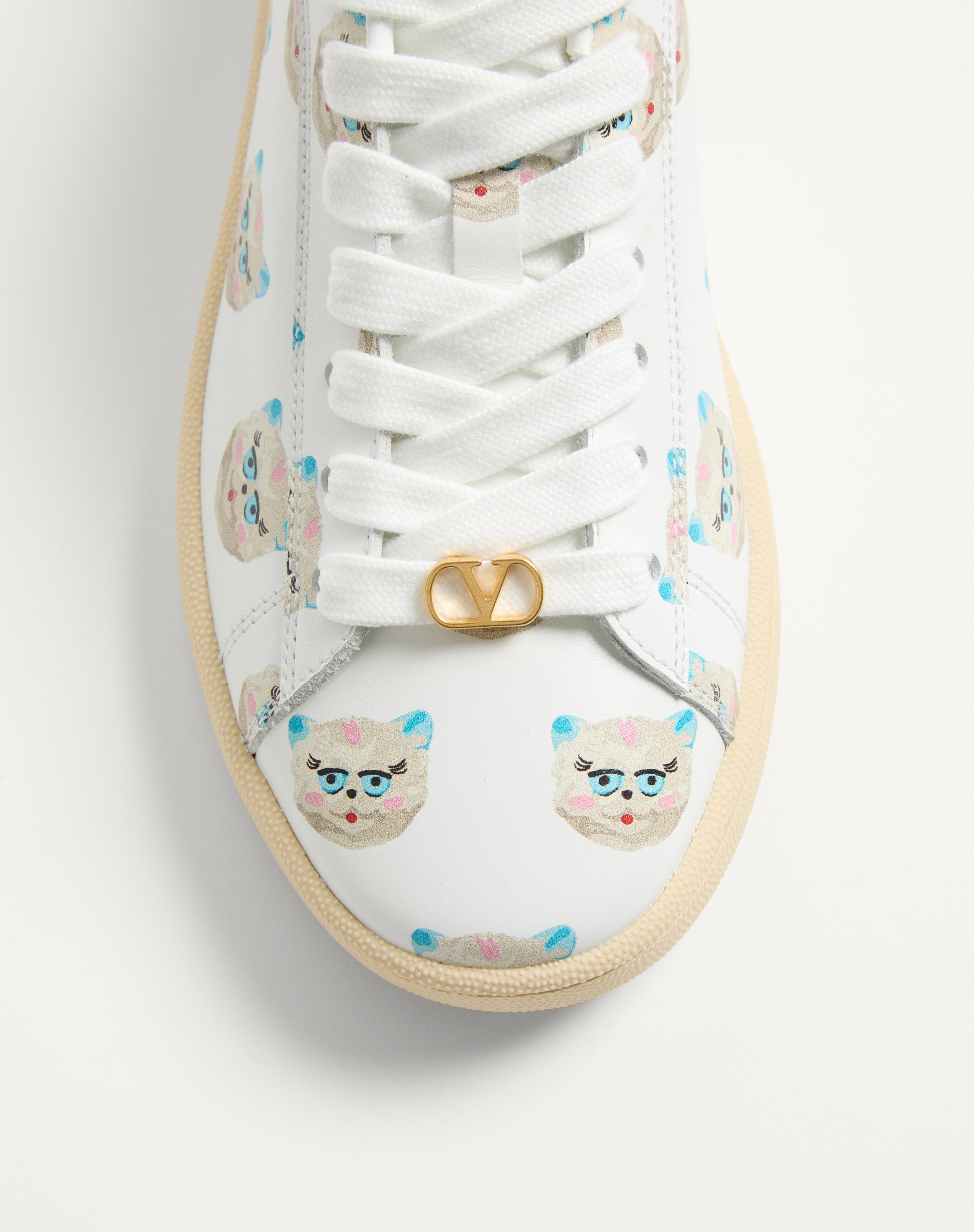 ROYCO SNEAKER IN NAPPA CALFSKIN WITH LE CHAT DE LA MAISON MOTIF - 7