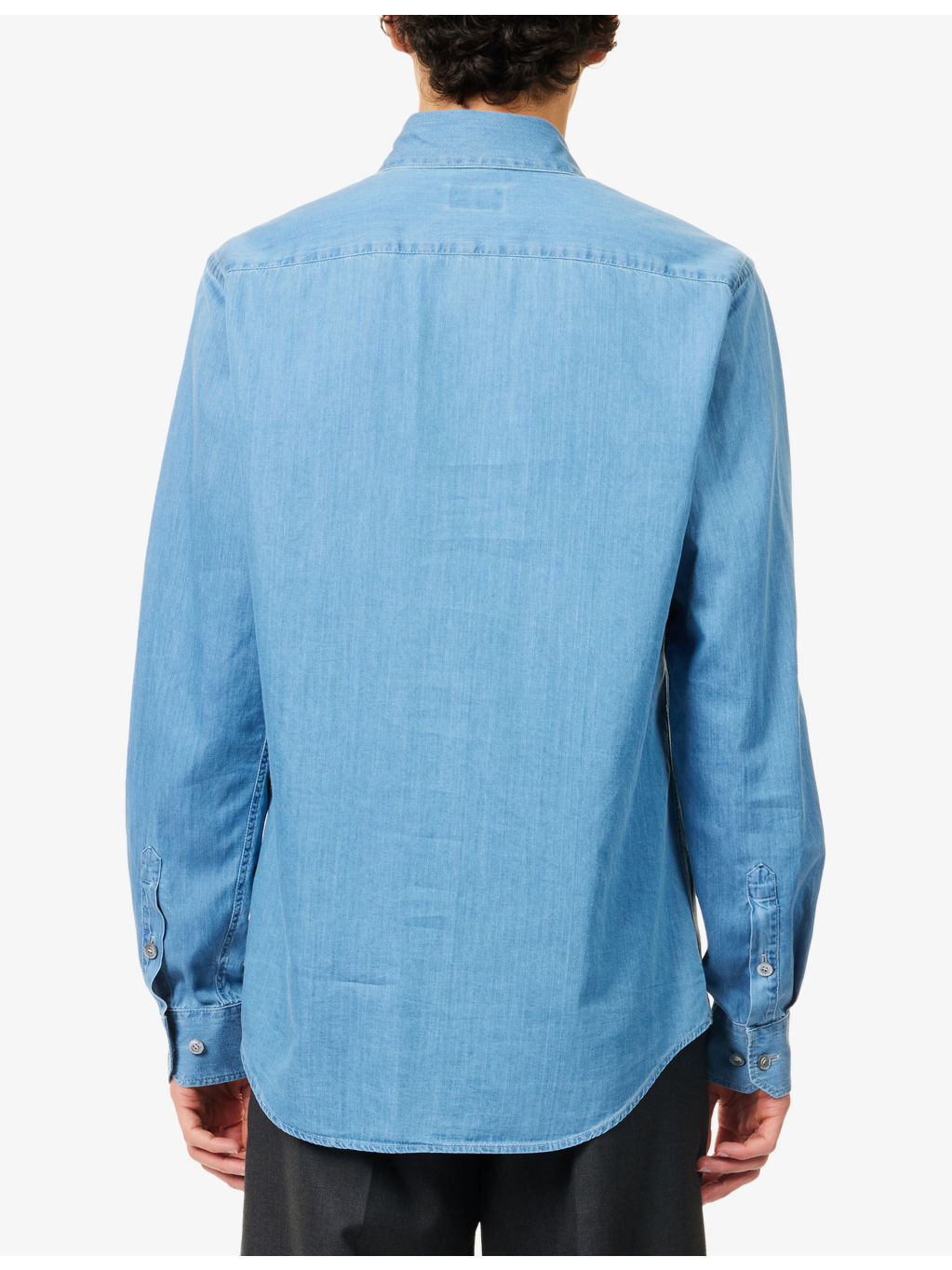 Boston-Collar Regular-Fit Denim Shirt - 4