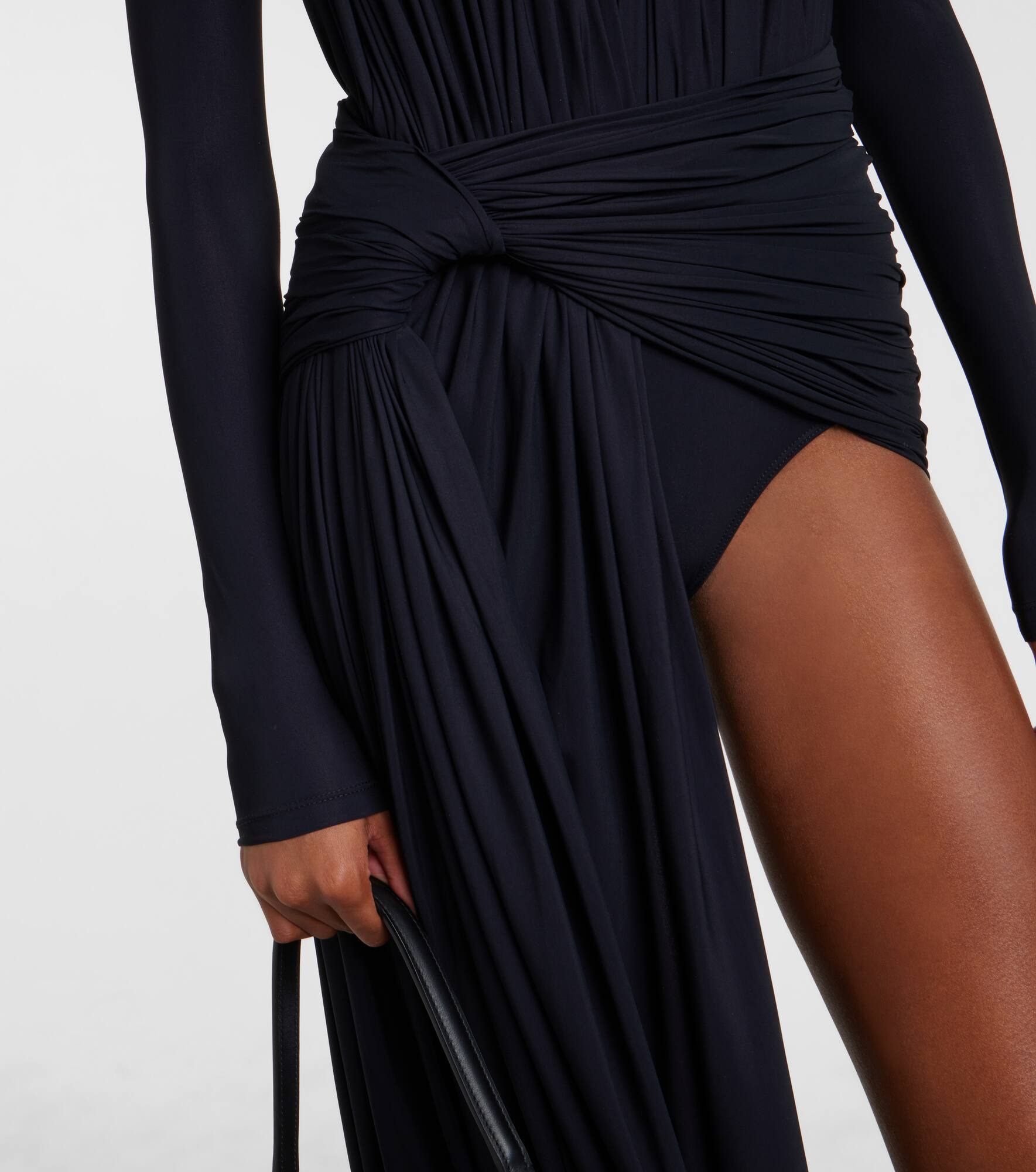 Asymmetric draped minidress - 5