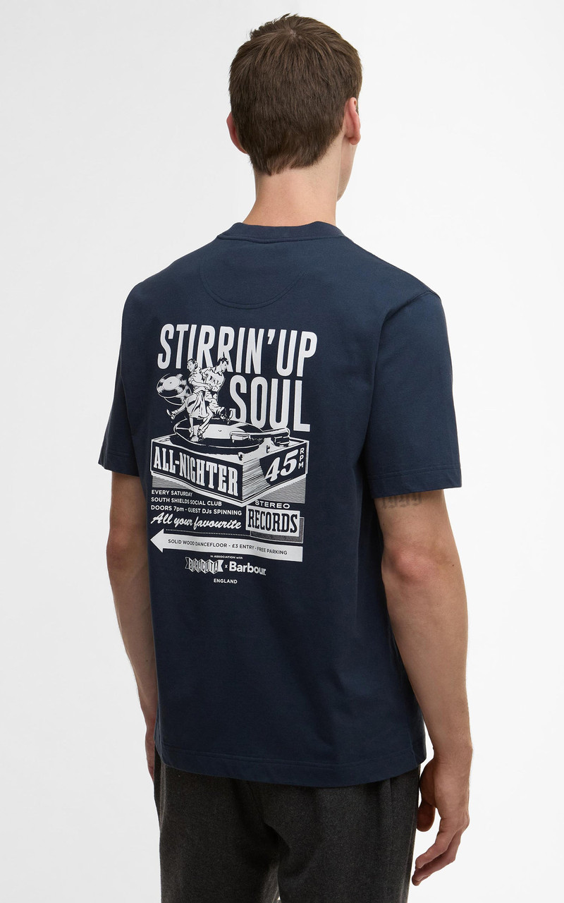 Barbour BARBOUR X BARACUTA T-SHIRT ALL NIGHTER OVERSIZED NAVY outlook