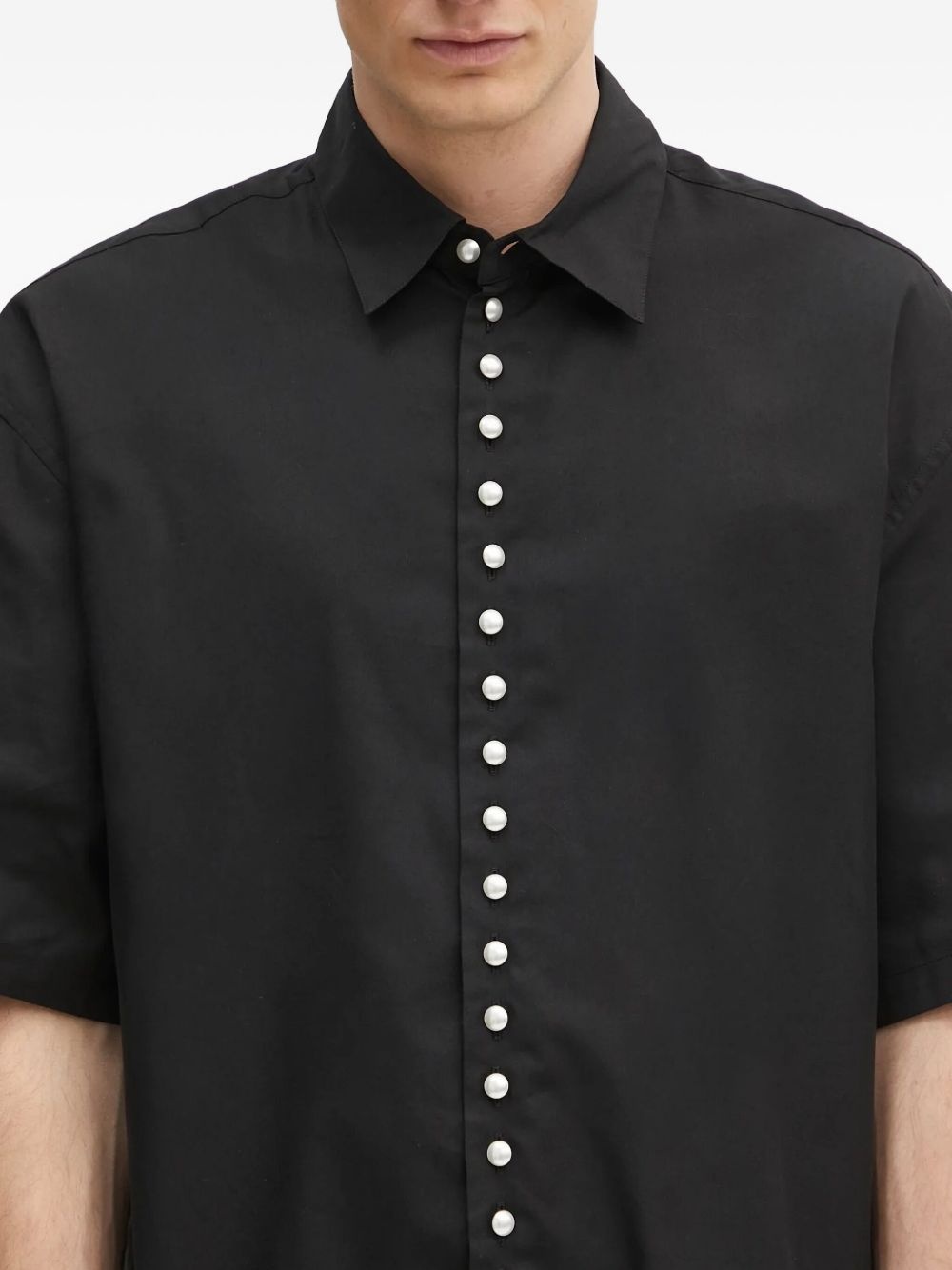 pearl-embellished short-sleeve shirt - 5