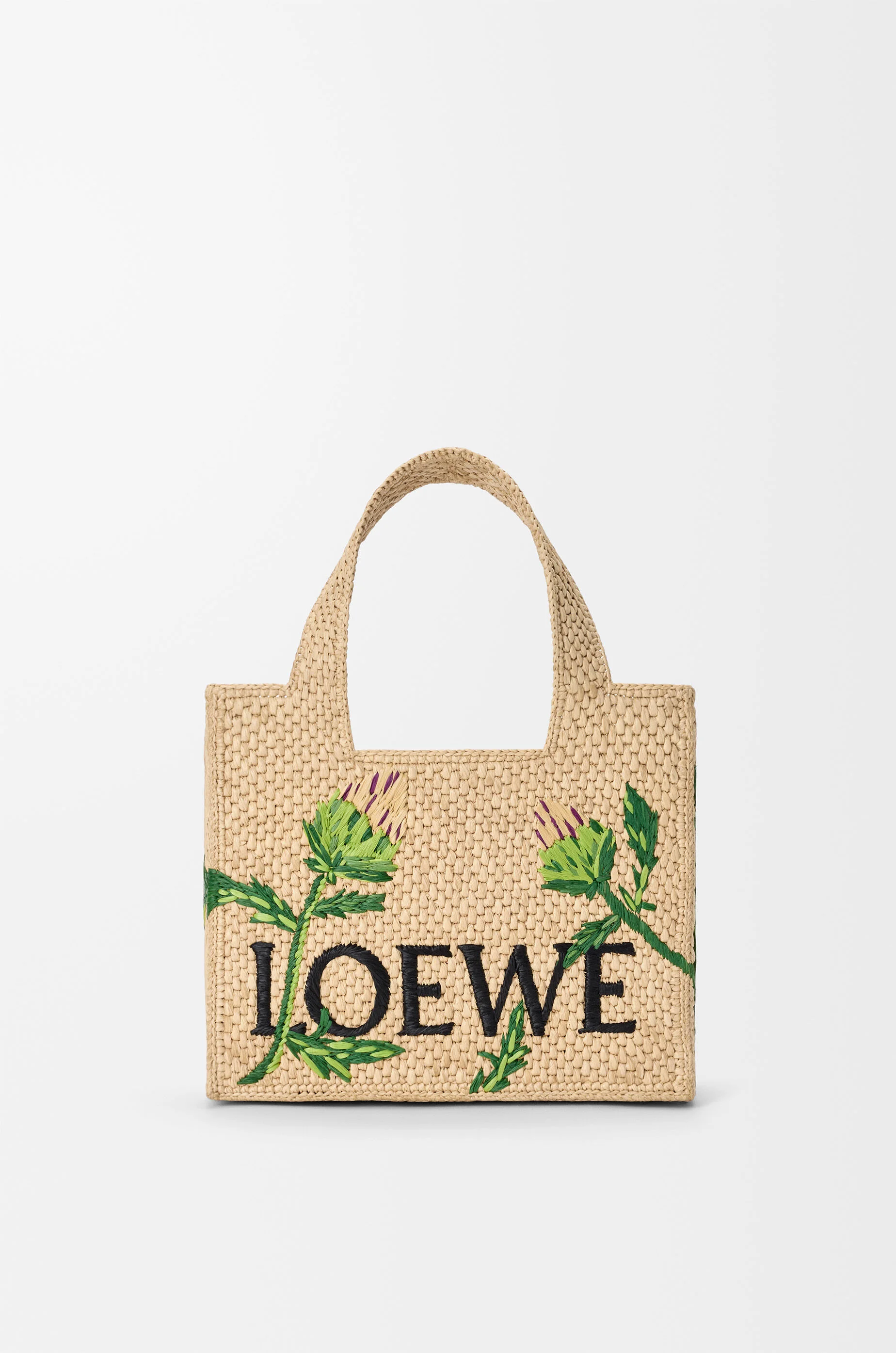 Small LOEWE Font tote in raffia - 1