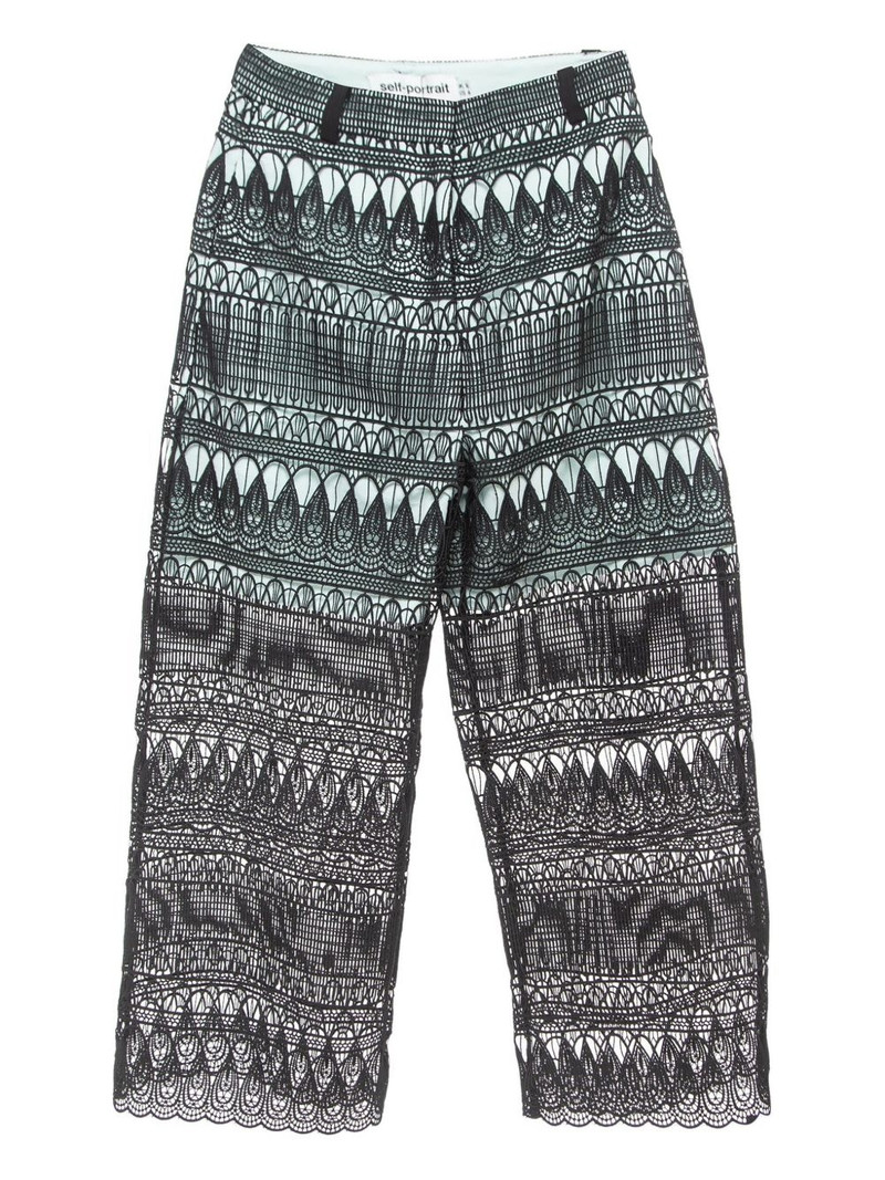 lace-overlay pants 1