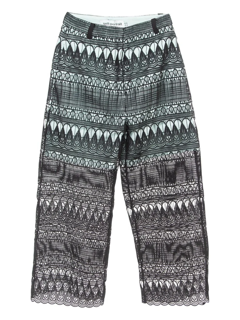 lace-overlay pants - 1
