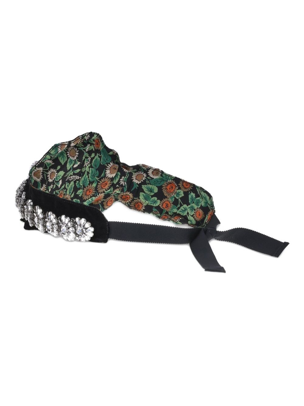 rhinestone-embellished velvet necklace - 4