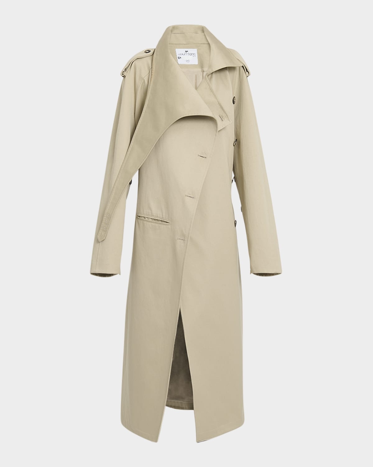 Oblique Cotton Trench Coat - 1