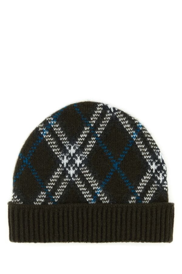 Burberry Unisex Embroidered Cashmere Blend Beanie Hat - 1