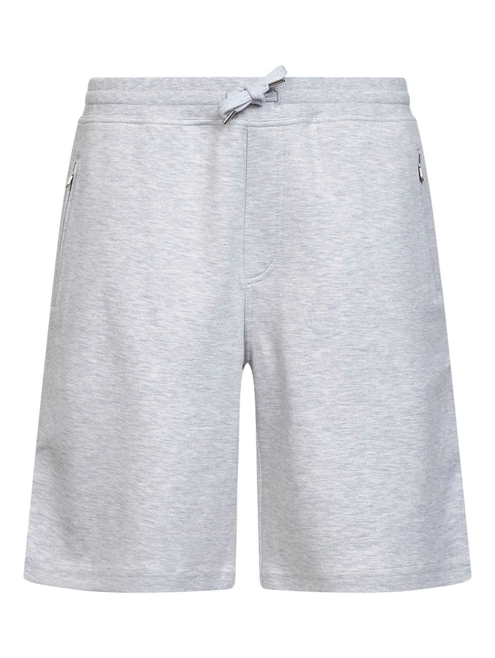 Pearl grey double fleece Bermuda shorts - 1
