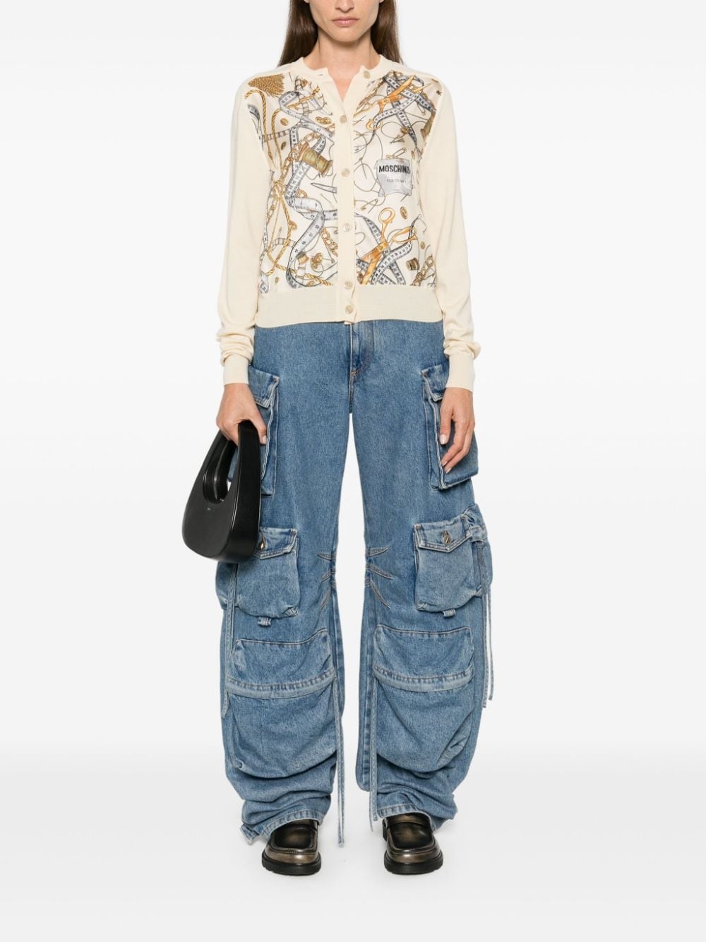 logo-print cardigan - 2