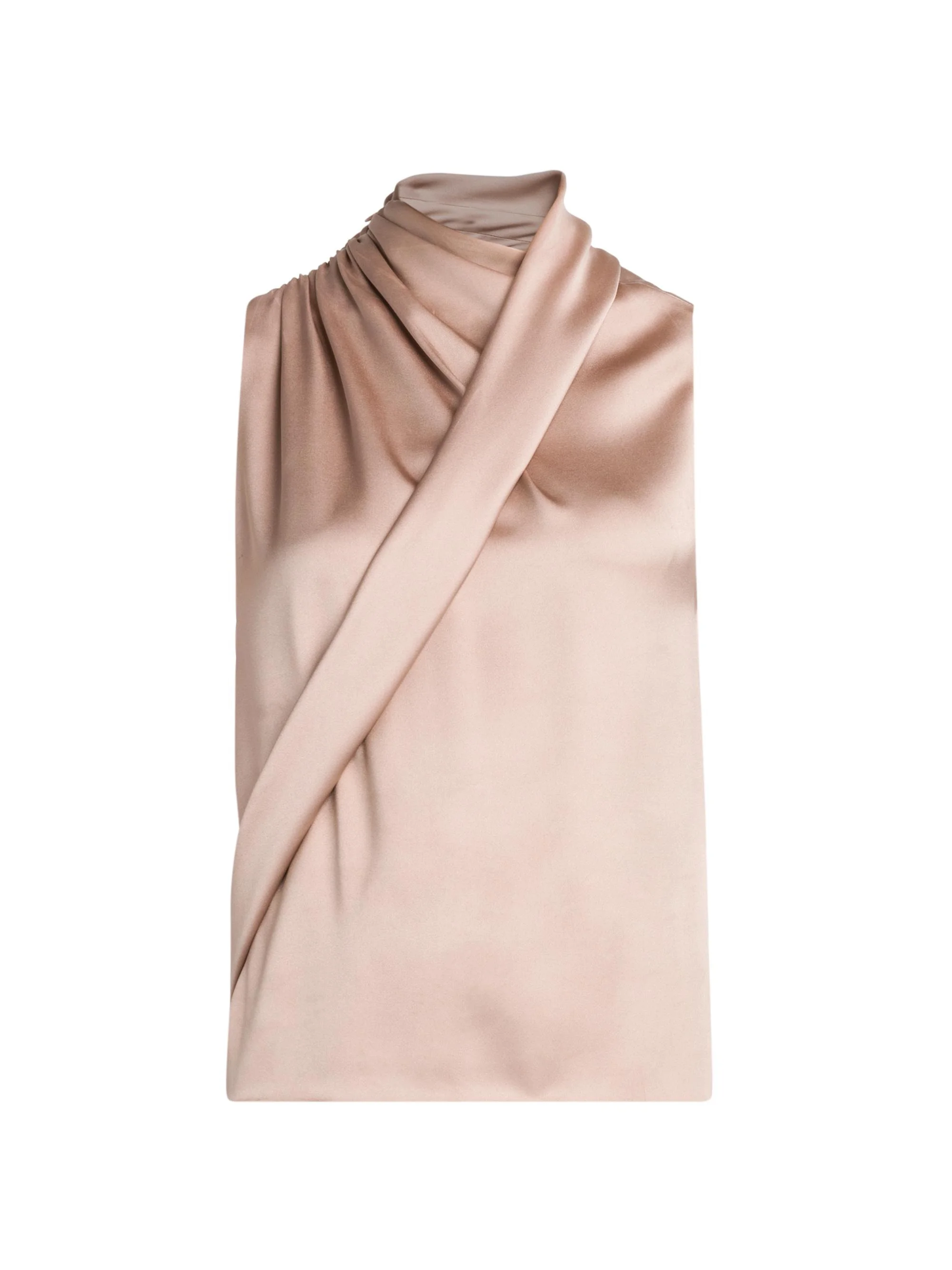Women's Silk Sleeveless Top - Beige - 1