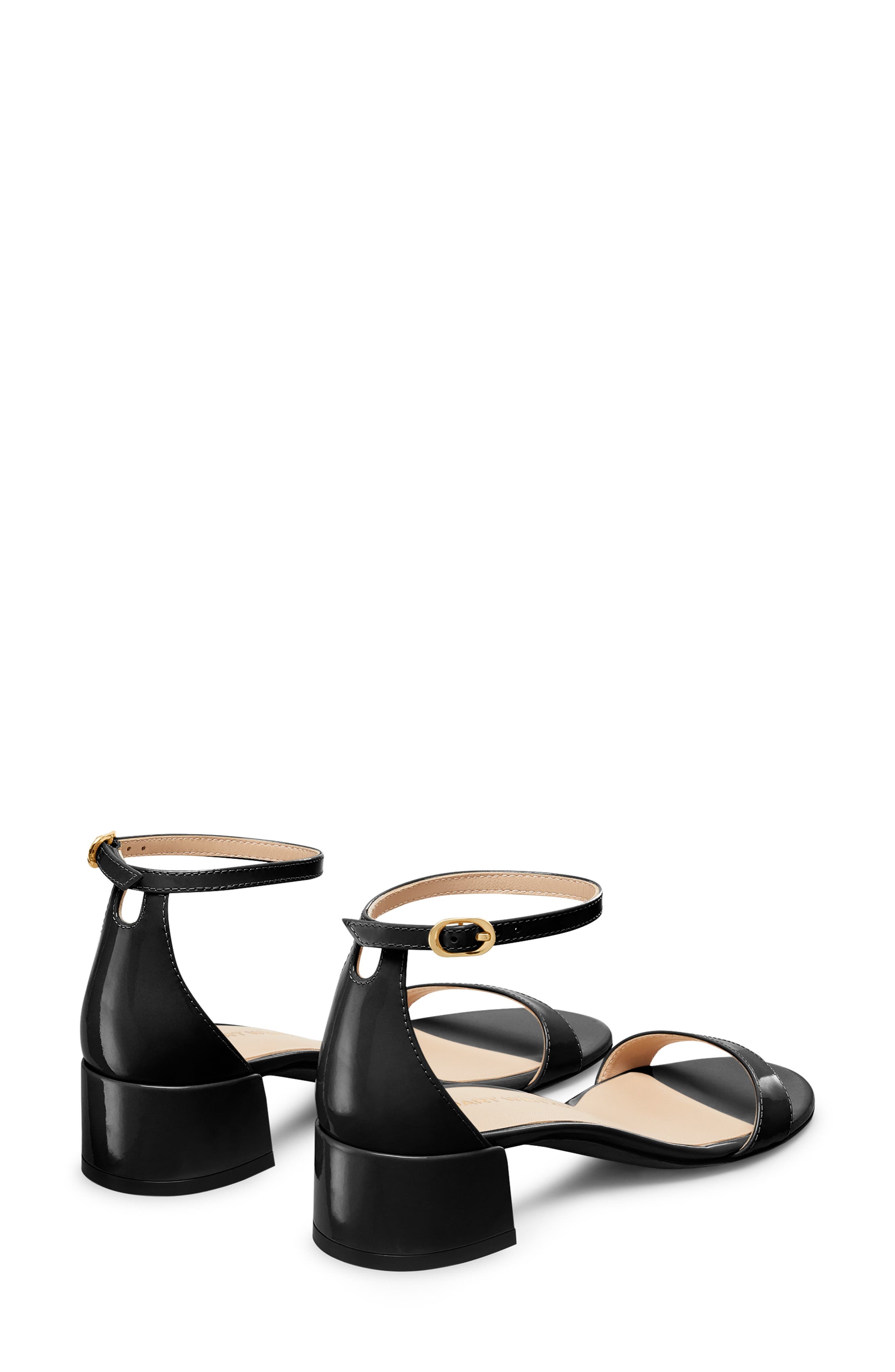 Stuart Weitzman Nudist Block 35 Ankle Strap Sandal in Black at Nordstrom - 2