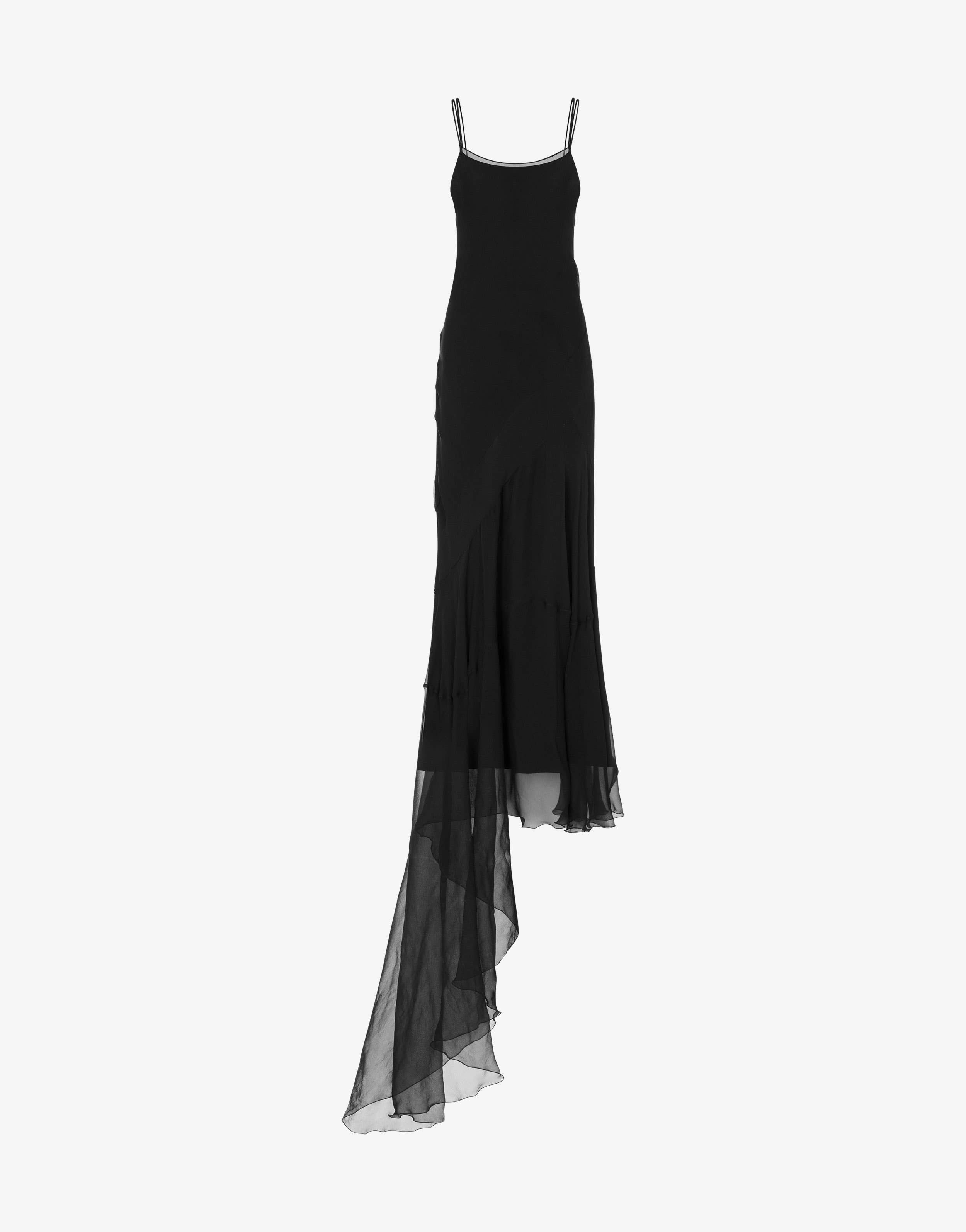 CHIFFON DRESS WITH TRAIN - 1